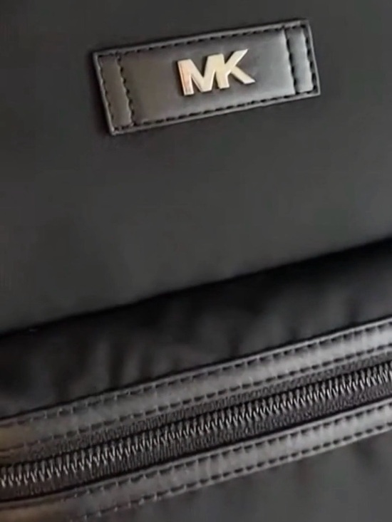 Michael Kors Kenly Large Nylon Backpack with Logo Webbing Straps Black main image 5